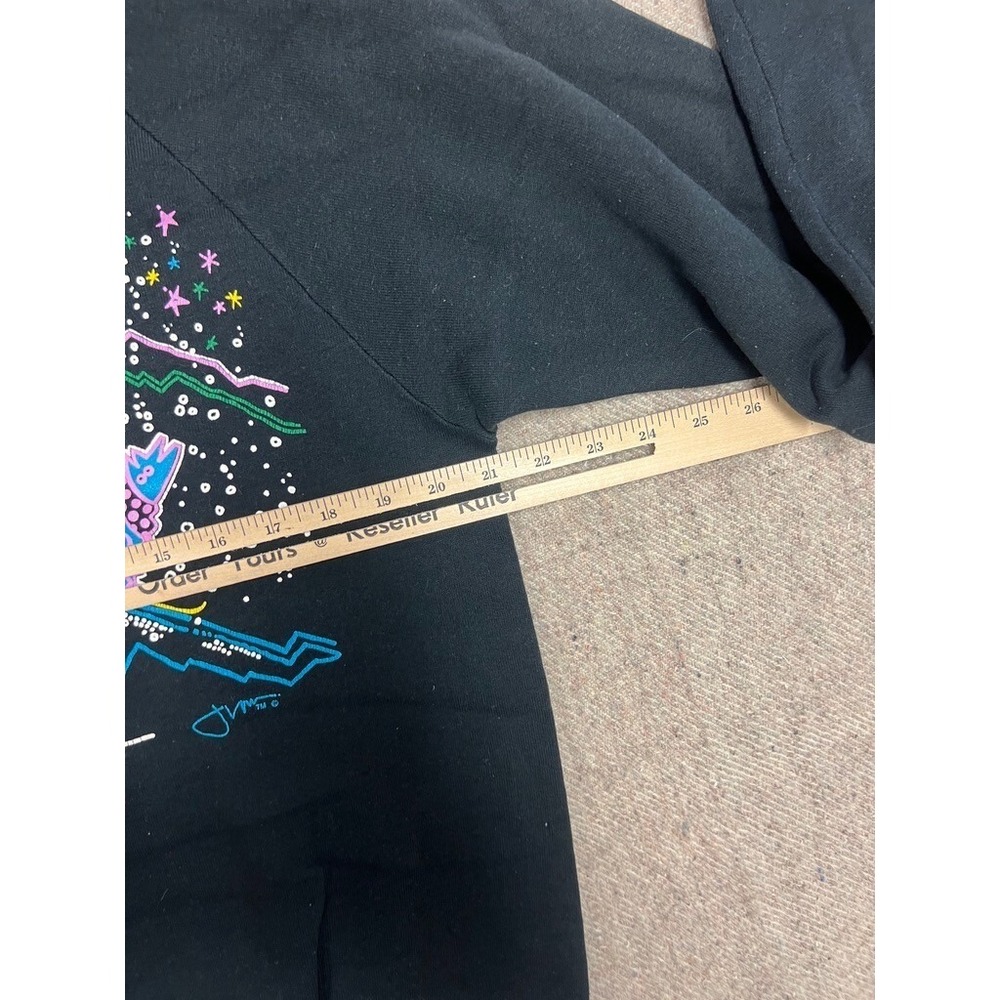 Vintage Coyote Ski Club‎ Sweatshirt Mens Large Black 1980s - Picture 7 of 8